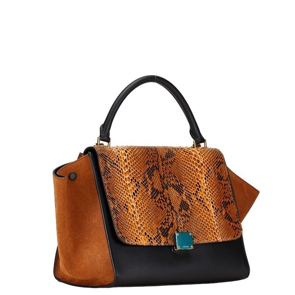 Celine Trapeze Python Shoulder Bag 2Way Black - Picture 3 of 12